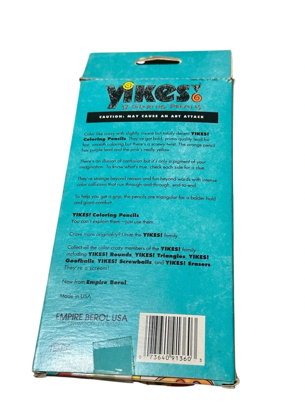 Vintage Yikes! Triangle Colored Pencils Set of 12 AS IS READ